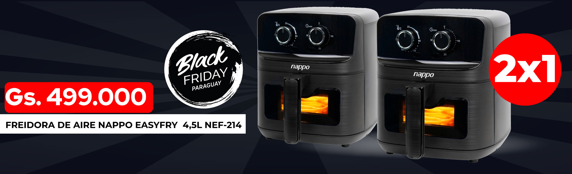 2x1 Freidora Nappo EASYFRY 4,5L NEF-214