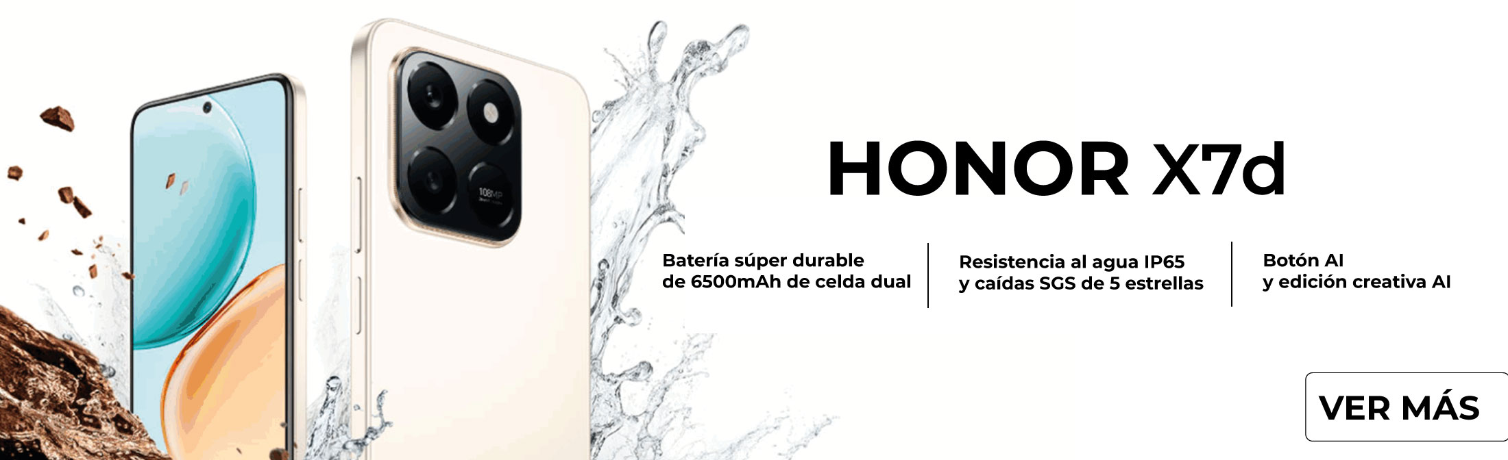 Honor X7d - Batería Super durable y resistencia al agua IP65