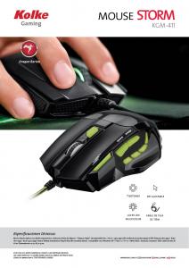 Mouse Óptico Kolke Gamer USB KGM-411 Negro y Verde
