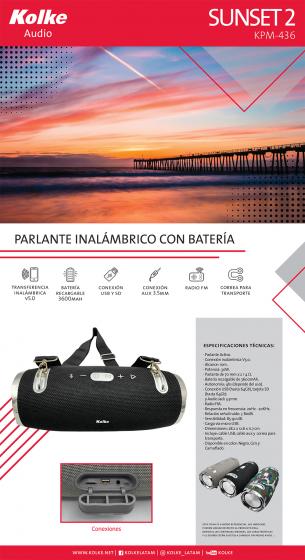 PARLANTE KOLKE SUNSET 2 BT 5.0 KPM-436 GRIS