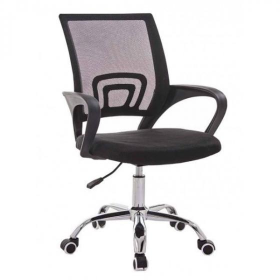 Silla de Oficina Tela Mesh con Base Cromada EM-ZS4053 Color Negro