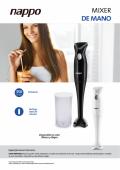 Batidora de Mano Mixer con 1 Vaso NAPPO 350W(BL)