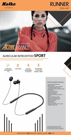 Auricular Intrauditivo KOLKE Sport Runner KOA-441 con Imán