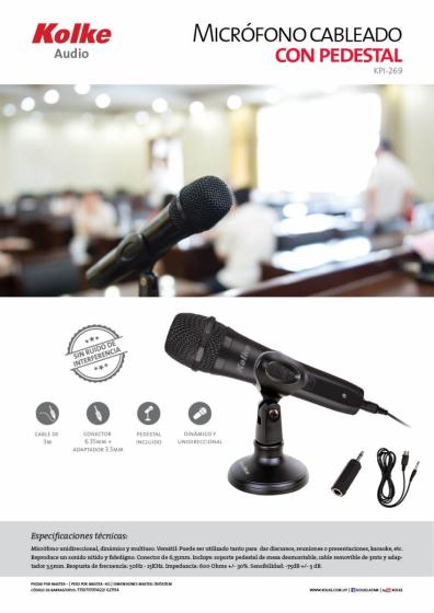 Micrófono cableado con pedestal KOLKE KPI-269
