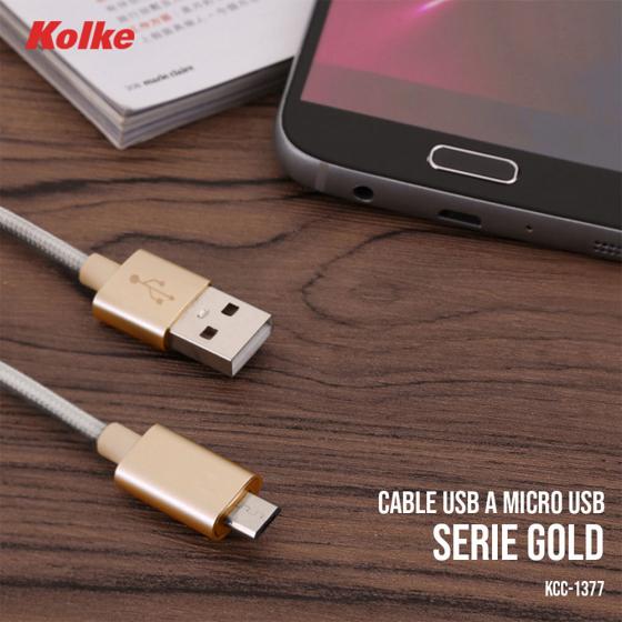 CABLE KOLKE USB AM A MICRO USB DORADO KCC-1377