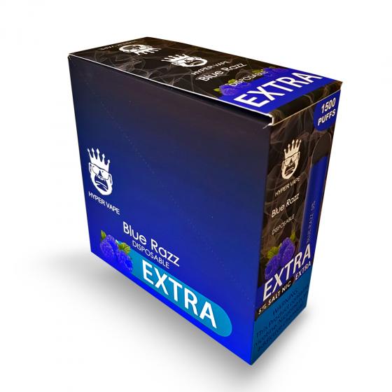 Caja Hyper Vape Blue Razz Extra - 1500 puffs