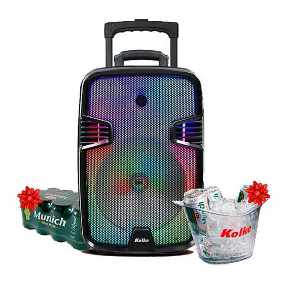 Combo Semana Santa: Parlante Burner KPB-525 + Pack de Cerveza Munich Lata de 350 ml + Champañera