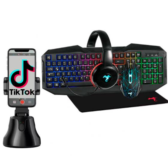 Combo Kit Gaming Combat + Soporte Para Selfie 360 Portatil