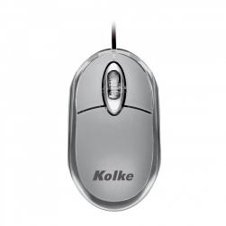 Mouse Óptico Kolke USB KM-117 con Luz (Plata)