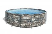 Piscina redonda c/ est. met. Bestway 26.000lt Diseño Piedras. 56886
