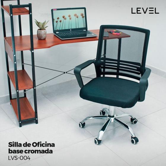 SILLA DE OFICINA BASE CROMADA LVS-004