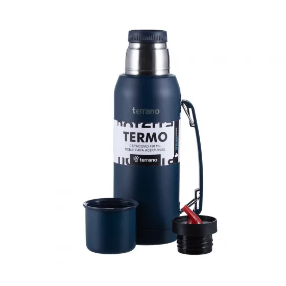 Termo Terrano Acero Inox doble 1Lt Azul Opaco