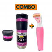 Depilador Femenino Multilaser EB079 Bivolt Rosa + Contigo SnapSeal - Termo-taza 591 ml Fucsia