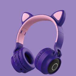 Auricular Cat Bluetooth Havit BT028C con micrófono color Purpura / Rosa