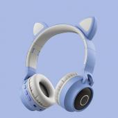 Auricular Cat Bluetooth Havit BT028C con micrófono color Turquesa / Blanco