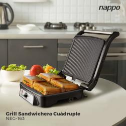 Sandwichera Grill NAPPO CUADRUPLE NEG-163