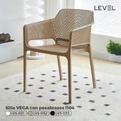 Silla Vega LEVEL con posabrazos 1104 Negro