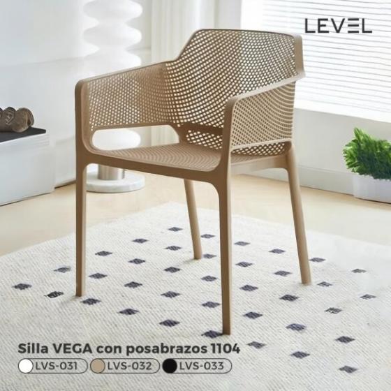 Silla Vega LEVEL con posabrazos1104 BLANCO