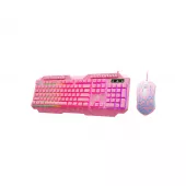 Teclado Con Mouse Usb Xtech Xtk-540s Mirana Multi/led/3600dpi/esp/rosa