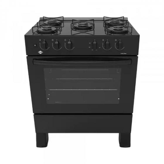 COCINA A GAS TOKYO DALLAS GLASS NEGRO 5H C/E  HORNO 94 LTS LIMPIA FACIL