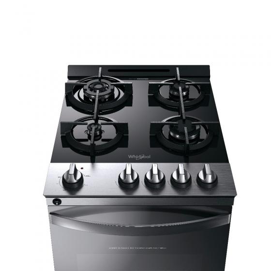 COCINA A GAS WHIRLPOOL 4H WF04VBR INOX MESADA VITRO