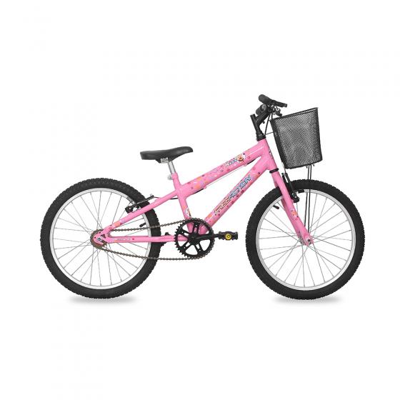 BICICLETA FREE AC ARO 20 FEM KISS C/ CESTA V-BRAKE ROSA