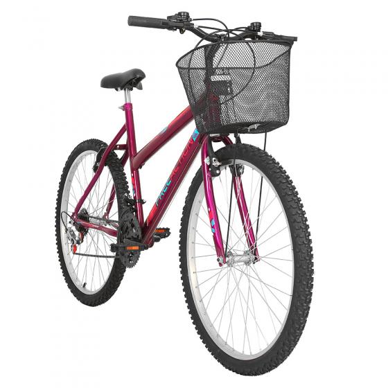 BICICLETA FREE AC ARO 26 18V FEM DONNA C/ CESTA V-BRAKE VIOLETA