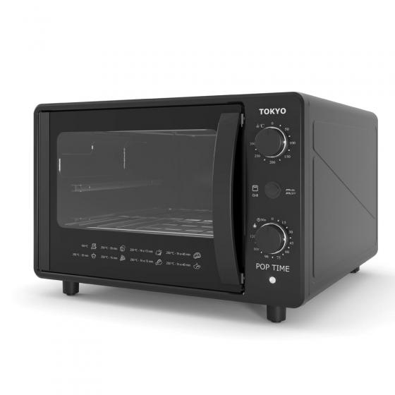 HORNO ELECTRICO TOKYO POP TIME NEGRO 45 LTRS  C/TIMER 300C/1700W