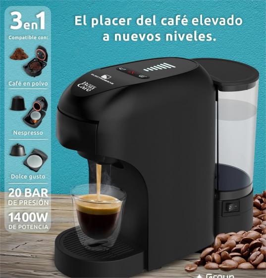 CAFETERA MULTICAPSULAS - 3 EN 1  BON CAFE - NEGRO