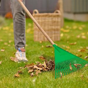 ESCOBA RASTRILLO VERDE CON CABO FJ-1011 (22 DTS - 55 CM)