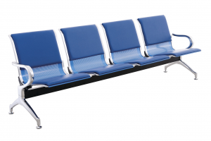 SILLA DE ESPERA TANDEM 4 CUERPOS CENTURY (ALMOHADON AZUL) LEVEL