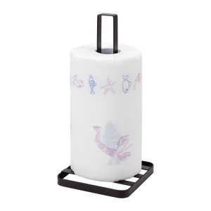 PORTA ROLLO ACERO NEGRO.  15X15X30.5CM