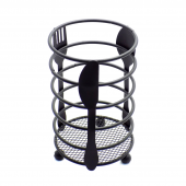 PORTACUBIERTOS METAL REDONDO D11X16CM METAL NEGRO