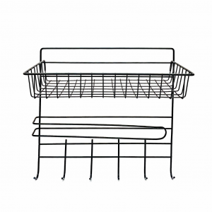 ORGANIZADOR/PORTA ROLLO ACERO 30x14x29CM NEGRO