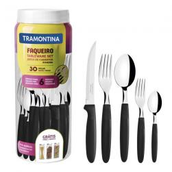Juego de Cubiertos 30 pzas. Ipanema Negro 23398/088