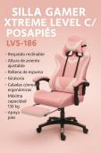 SILLA GAMER XTREME LEVEL C/ POSAPIES BC-ROSA