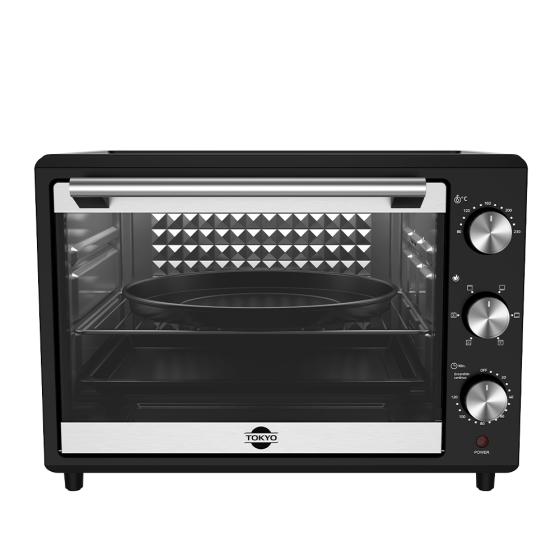 HORNO ELECTRICO TOKYO 46LTS NEGRO 1REJ/1BAND/1AGARRADERA + BANDEJA REDONDA