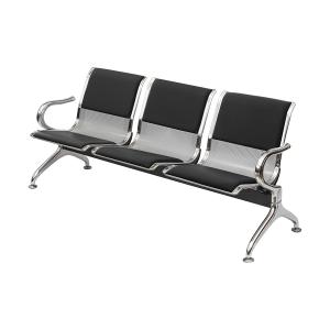 SILLA DE ESPERA TANDEM 3 CUERPOS CENTURY (ALMOHADON NEGRO) LEVEL