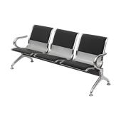 SILLA DE ESPERA TANDEM 3 CUERPOS CENTURY (ALMOHADON NEGRO) LEVEL