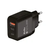 Cargador rapido de pared KOLKE USB PD + QC 3.0 KCR-2576 NEGRO