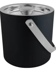 HIELERA A. INOX. C/ASA EXT. NEGRO MAT. D15X15CMS