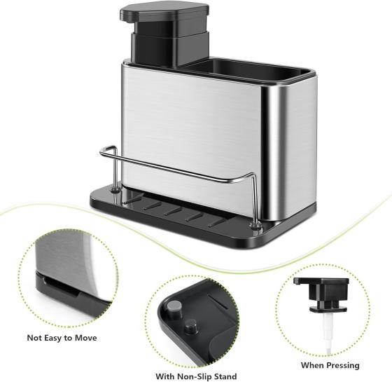 Rack Dispensador de Jabón con Porta Menaje/Esponga