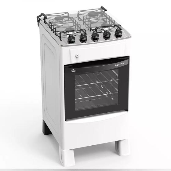 COCINA A GAS TOKYO BRAVO PLUS 4H C/ENC. BLANCA MESA INOX COMANDO SUPERIOR