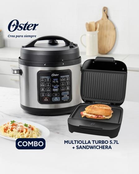 COMBO Multiolla Oster turbo 5.7L +  Sandwichera Oster compacta