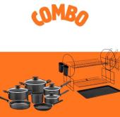 COMBO Juego de ollas 7 pzas. Loreto Negra Tramontina  + ESCURRIDOR DE VAJILLA DECOTEAM 2 NIVELES NEGRO DCE-006