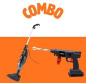 COMBO Hidrolavadora inalámbrico NAPPO NHH-147 a bateria + ASPIRADORA NAPPO VERTICAL 2 EN 1 NEGRA NLAH-099 