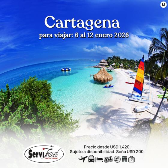 Paquete de viaje a Cartagena del 6 al 12 de enero 2026
