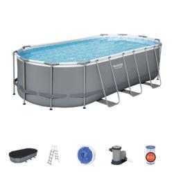 Piscina Oval c/ est. Met. 13.430Lts Power Steel. Bestway