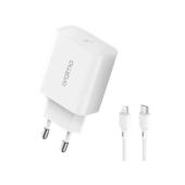 Kit Cargador Oraimo de 20W Blanco con Cable TipoC a Lightning
