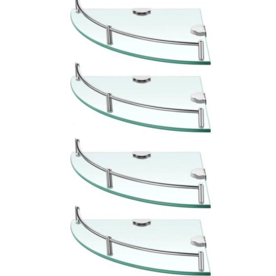 SET DE 4 ESTANTES ESQUINEROS DE VIDRIO DECOTEAM DBE-040